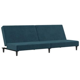 vidaXL Divano Letto a 2 Posti Blu in Velluto - Vidaxl