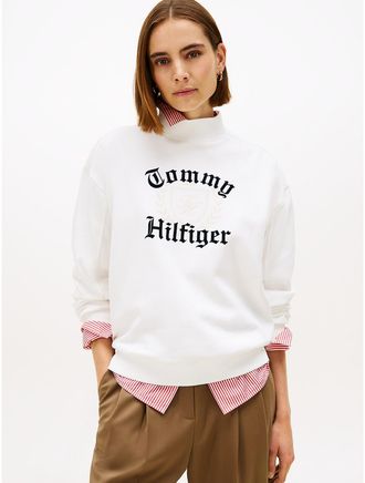 Tommy Hilfiger Womens Varsity Crest Sweatshirt - White - L