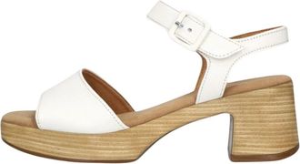 Gabor Witte Sandalen Stijlvol en Comfortabel - Dames - Sandalen met hakken - Wit - 37 EU - Leer - Schoenen
