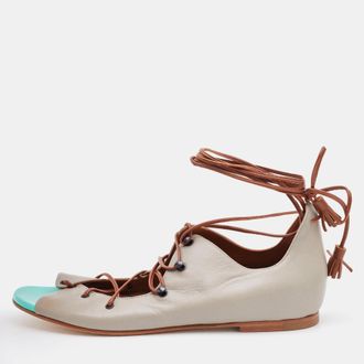 Malone Souliers Grey Leather Starppy Flat Sandals