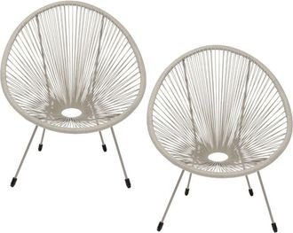 Kare Design Sill&oacute;n acapulco mono greige (juego de 2)