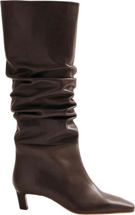 Alohas Kalila Bruine Leren Laarzen - Dames - Laarzen met Hak - Bruin - 36 EU - Leer - Schoenen