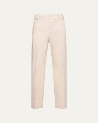 Moncler Mens Tailored Stretch Cotton Straight-Leg Pants