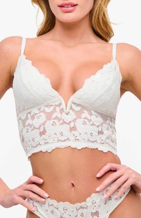 Cosabella Romanza Longline Bralette in Moon Ivory at Nordstrom, Size X-Large