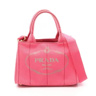 Prada Pink Canvas Handbag Tote Bag (Pre-Owned)