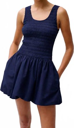 Pistola Denim Ilona Bubble Hem Dress In Peacoat