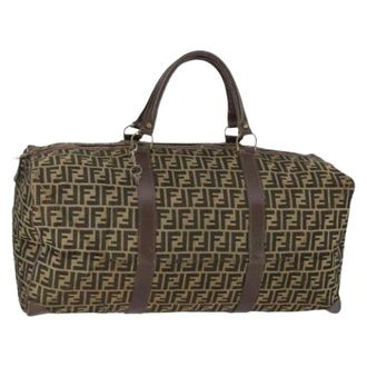 Fendi Pre-owned Weekend Bags, female, Brown, Size: ONE SIZE Pre-owned Canvas Weekend Bag