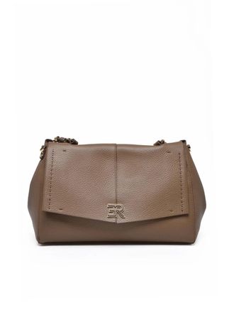 Ermanno Scervino Eba Structured Shoulder Bag with Textured Finish and Chain Strap