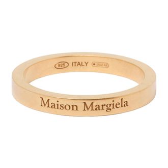 Maison Margiela Rings, unisex, Yellow, 47 MM, Gold Logo Engraved Band Ring