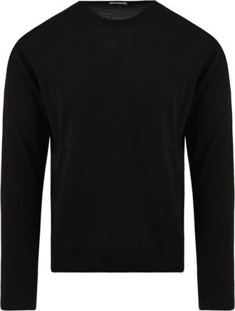Malo Virgin Wool Crewneck - Heren - Ronde hals truien - Zwart - XL - Wol - Truien & Vesten