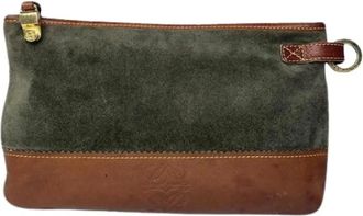 Loewe Pre-owned Clutches, female, Green, Size: ONE SIZE Pre-owned Leather Clutch