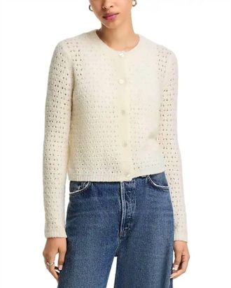 Frame Denim Chenille Open Stitch Cardigan In Cream