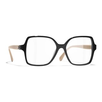 Chanel Glasses, female, Black, Size: 55 MM Optical Frame