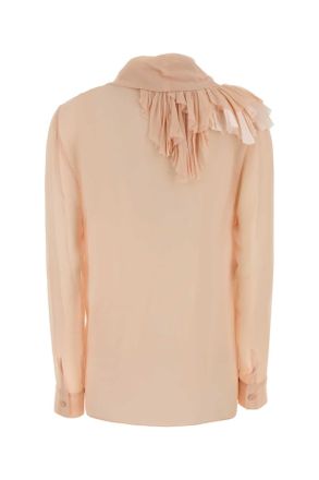 Alberta Ferretti Womens Light Pink Silk Shirt Rosa Exterior: Camicie