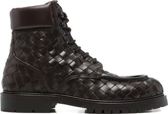 Officine Creative 30mm Boss 016 woven lace-up boots - Brown