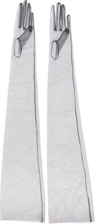 Maison Margiela long tulle gloves - women - Polyamide - M - Black