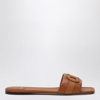 Ferragamo Gancini slide in cognac leather