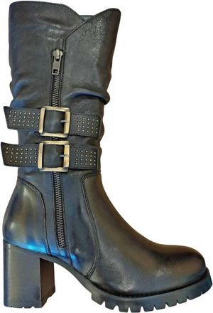 Eric Michael Womens Tanya Leather Boots In Black