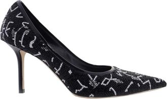 Jimmy Choo London Love85 Caviar Bead Embroidery Pumps, Brand Size 37.5 ( US Size 7.5 )