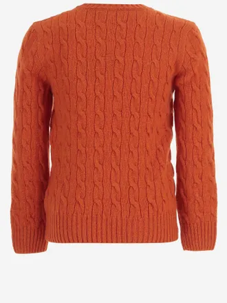 Polo Ralph Lauren Cable-Knit Wool-Cashmere Sweater - Orange
