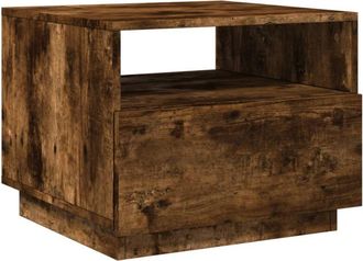 vidaXL Vidaxl - Mesa de centro con luces led roble ahumado 50x49x40 cm