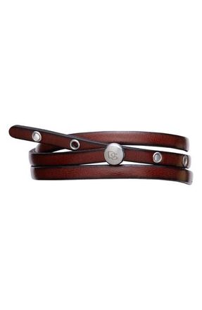 Degs & Sal Leather Wrap Bracelet in Mahogany at Nordstrom