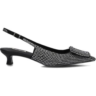 Bibi Lou Schoenen, Dames, Grijs, 36 EU, Zilveren Slingbacks met Kittenhak