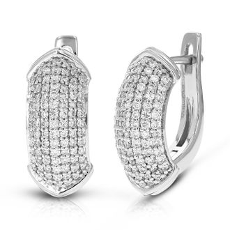 Vir Jewels 1/2 cttw Round Cut Lab Grown Diamond Prong Set Hoop Earrings in.925 Sterling Silver 1/2 Inch