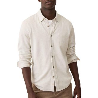 Marine Layer Pacifica Button-Up Shirt in Oatmeal Heather at Nordstrom, Size Xx-Large