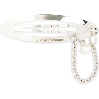 Justine Clenquet Lisa Chain & Piercing Barrette in Palladium at Nordstrom