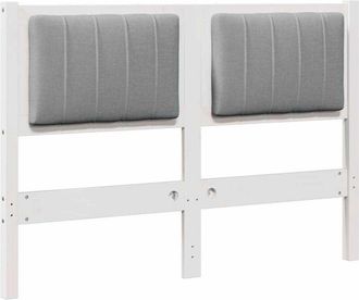 vidaXL Upholstered Headboard White 120 cm Solid Pine Wood vidaXL