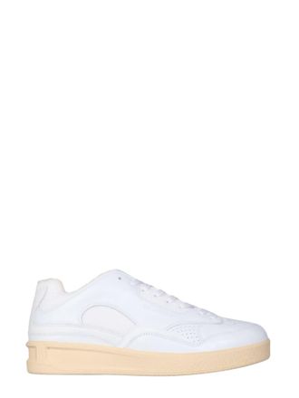 Jil Sander White Lace Up Sneakers