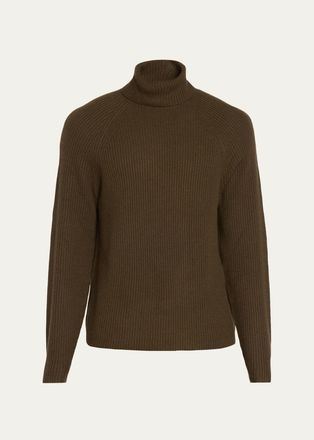 Gabriela Hearst Mens Rib-Knit Cashmere Turtleneck Sweater