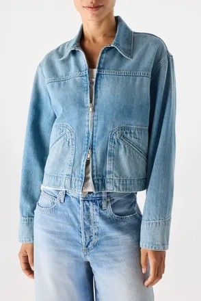 Amo Mandy Slim-Fit Denim Jacket In Pause