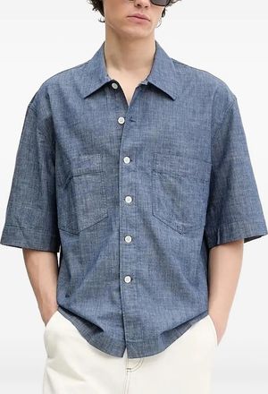 Sunflower Camicia a maniche corte con taschino - Blu