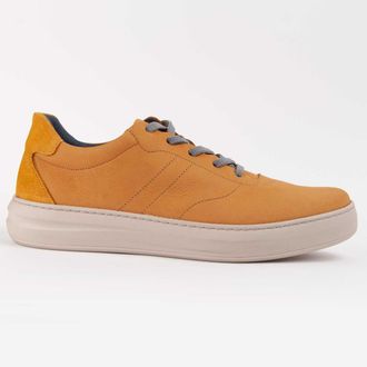 Purapiel Mens Sneaker Novas Yellow Leather - Size EU 44