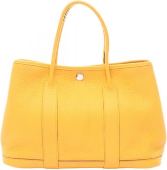 Herm&egrave;s Yellow Negonda Leather Leather Handbag Tote Bag (Pre-Owned)