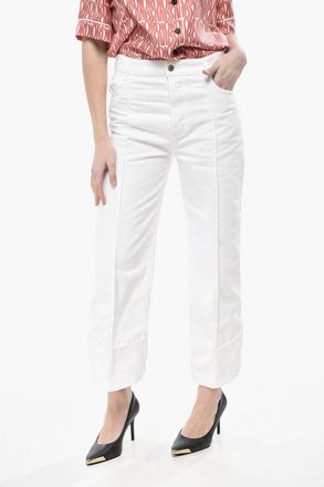 Bottega Veneta Pantaloni in Cotone con Pince Frontale e Risvolto Bottega Veneta