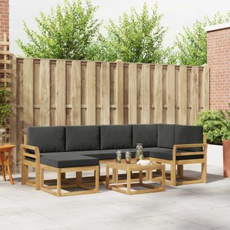 vidaXL Vidaxl Set Di Divani Da Esterno 7 Pz Bianco E Antracite