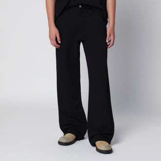 Maison Margiela Pantaloni sportivi a gamba larga in cotone neri