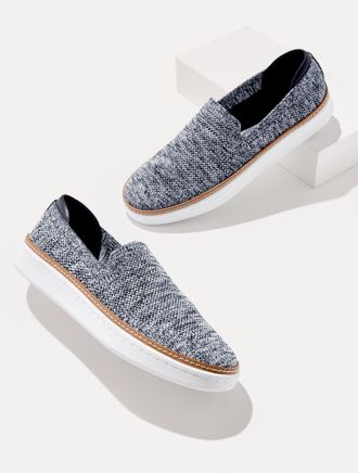 Talbots Brittany Knit Slip-On Sneakers - Marled - Blue - 7M Talbots