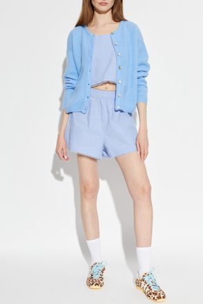 American Vintage Shorts With Decorative Trim, Womens, Blue