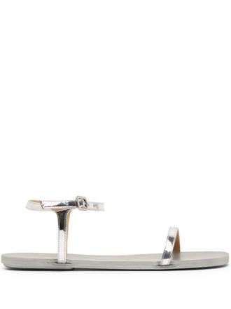 Marsèll Sottile metallic leren sandalen - Grijs