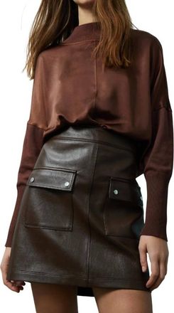Mélissa Nepton Damia Faux Leather Mini Skirt In Dark Brown