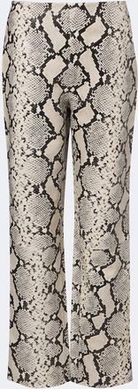 R&oacute;he R&oacute;he Snake-effect leather straight pants