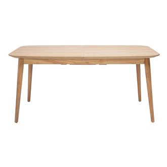 Miliboo Mesa Rectangular Extensible Con Extensiones Integradas De Madera De Roble Claro 160-210 Cm Ank