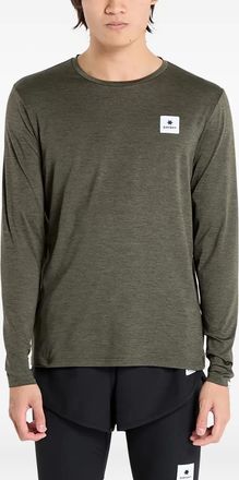 Saysky Statement long-sleeve T-shirt - unisex - Recycled Polyester/Polyester/Spandex/Elastane - L - Green