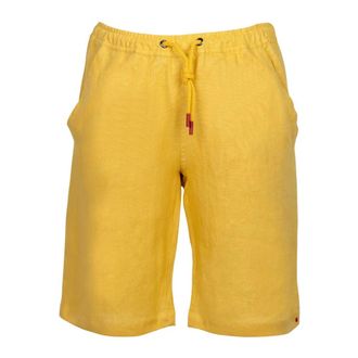 Kiton Casual Shorts, male, Yellow, Size: 3XL Linen Short Pants