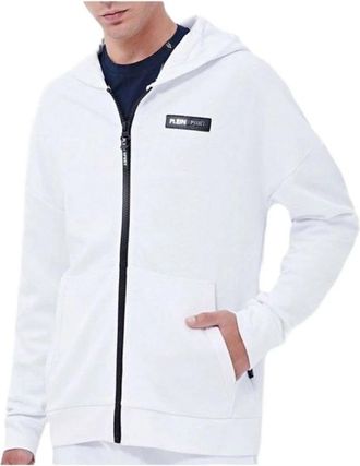 Plein Sport Zip-throughs - Heren - Vesten met rits - Wit - S - Katoen - Hoodies & sweatvesten