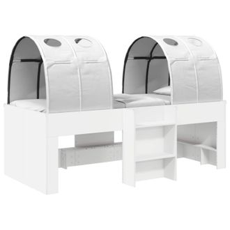 vidaXL Cama Alta Para Ni&ntilde;os Con T&uacute;nel Blanco Madera De Ingenier&iacute;a Vidaxl